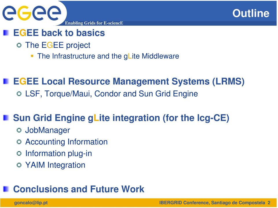 Engine glite integration (for the lcg-ce) JobManager Accounting Information Information plug-in