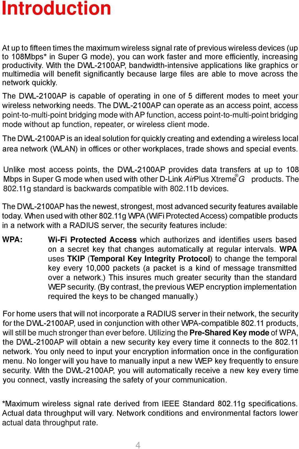 Formuler voksenalderen Enkelhed D-Link AirPlus Xtreme G DWL-2100AP - PDF Free Download