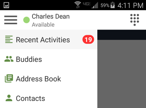 Select Contact from the list, to open the list of contacts in your Android s Address book.