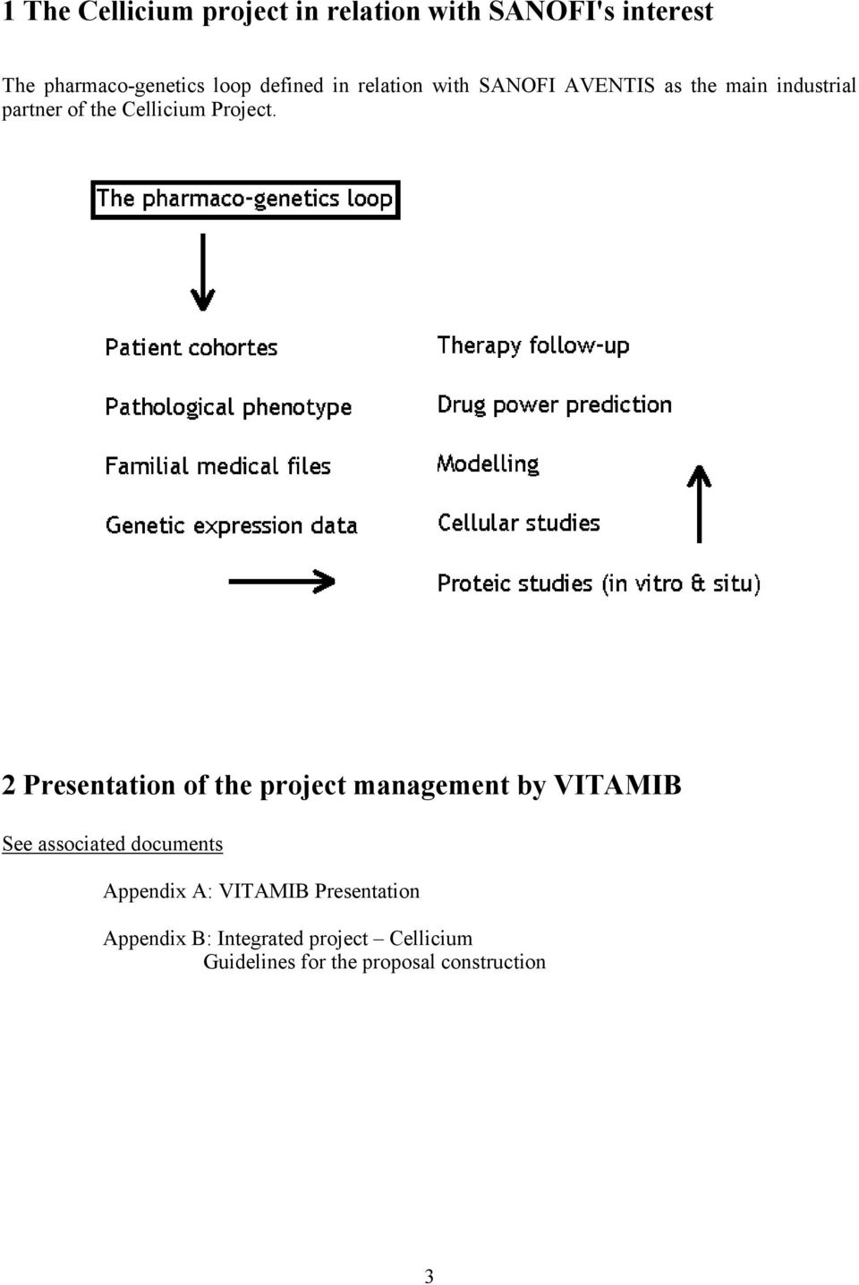2 Presentation of the project management by VITAMIB See associated documents Appendix A: