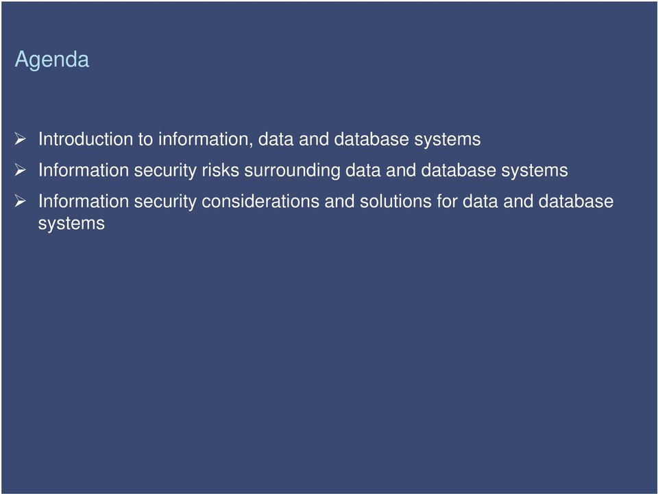 surrounding data and database systems Information