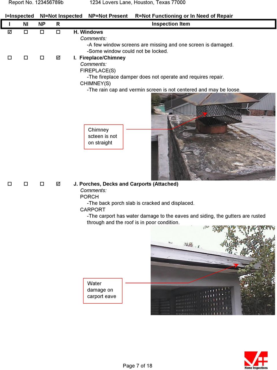 CHIMNEY(S) -The rain cap and vermin screen is not centered and may be loose. Chimney scteen is not on straight o o o J.