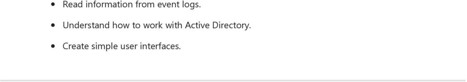 work with Active Directory.