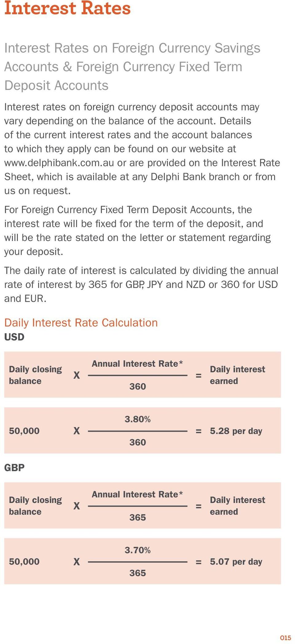 au or are provided on the Interest Rate Sheet, which is available at any Delphi Bank branch or from us on request.