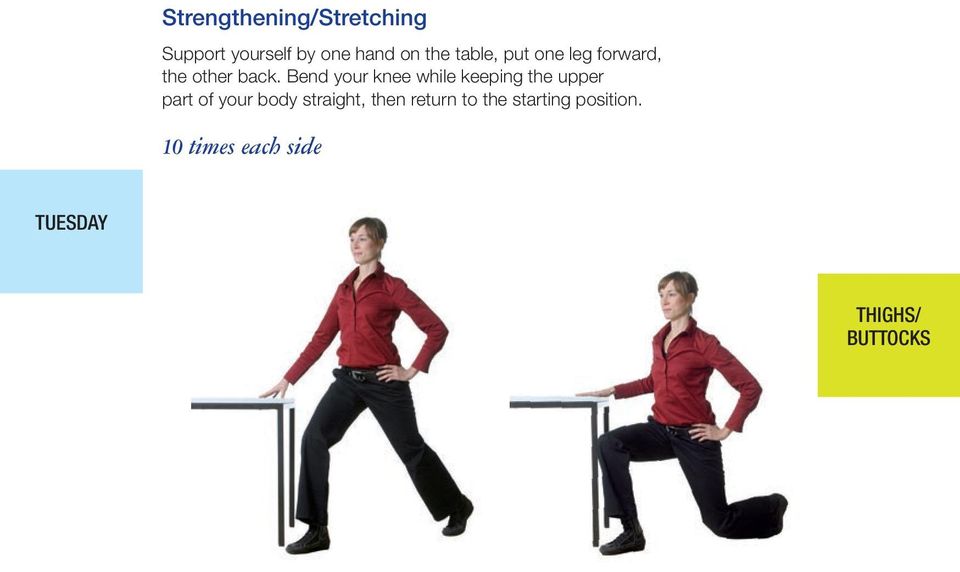 Bend your knee while keeping the upper part of your body