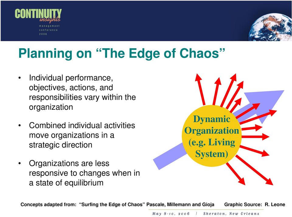 Organizations are less responsive to changes when in a state of equilibrium Dynamic Organization (e.g.