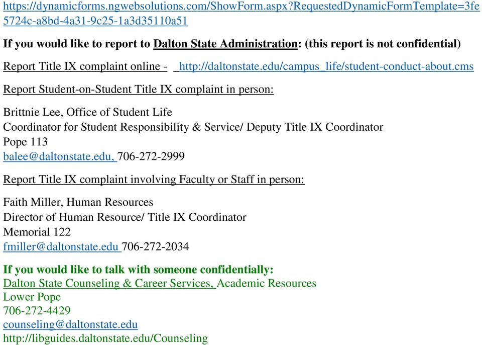 http://daltonstate.edu/campus_life/student-conduct-about.