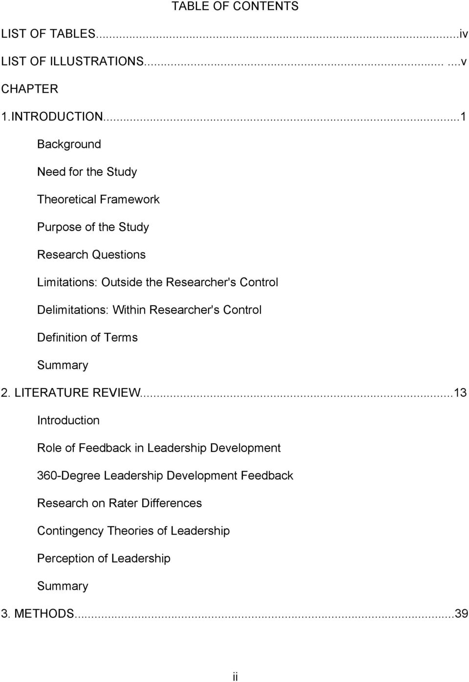 Control Delimitations: Within Researcher's Control Definition of Terms Summary 2. LITERATURE REVIEW.