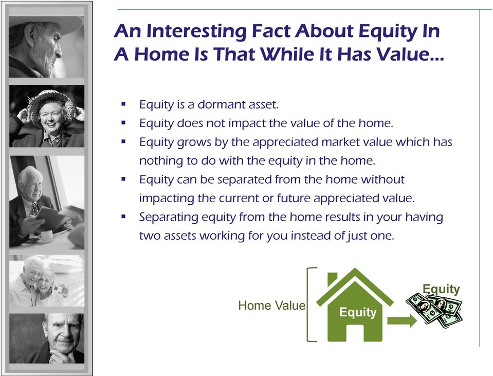 Equity grows by the appreciated market value which has nothing to do with the equity in the home.