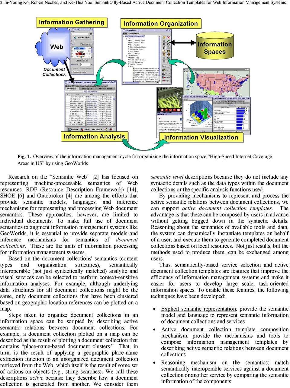 Overview of the information management cycle for organizing the information space High-Speed Internet Coverage Areas in US by using GeoWorlds Research on the Semantic Web [2] has focused on