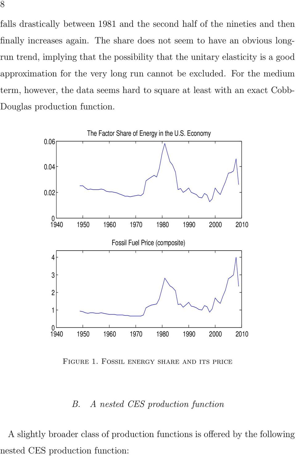 For the medium term, however, the data seems hard to square at least with an exact Cobb- Douglas production function. 0.06 The Factor Share of Energy in the U.S. Economy 0.04 0.