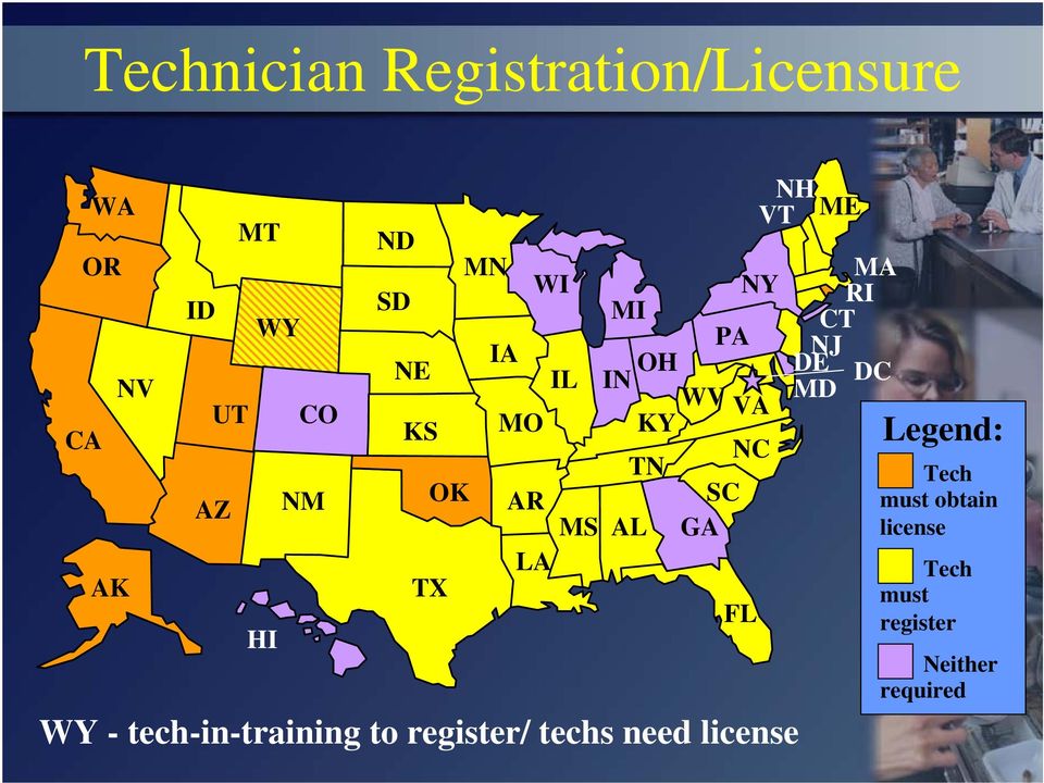 NC TN Tech OK AR SC must obtain MS AL GA license LA Tech TX must FL register
