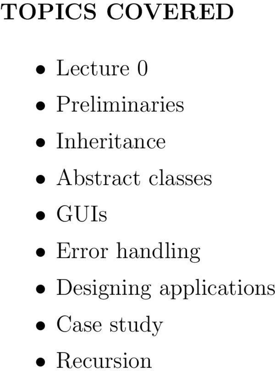 Abstract classes GUIs Error