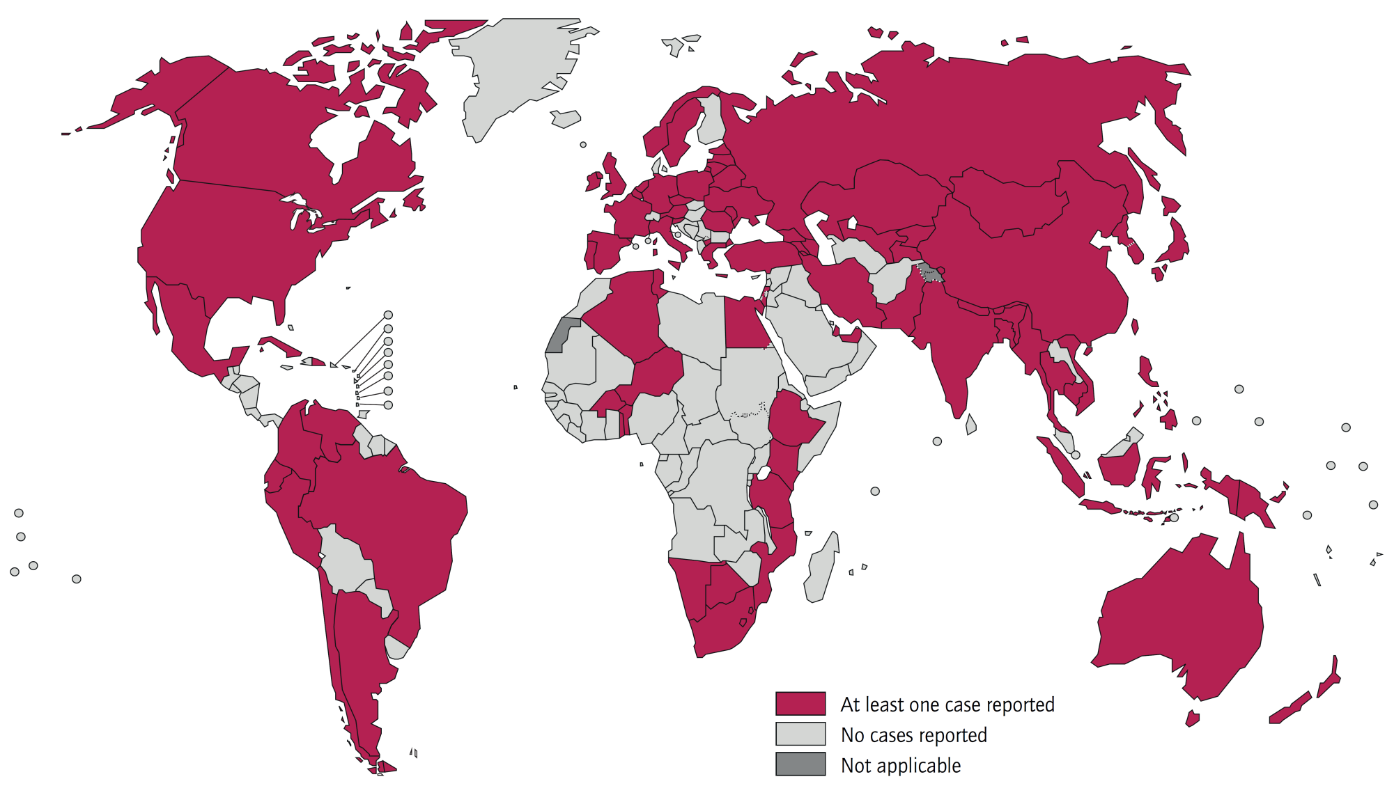 Countries that had reported at