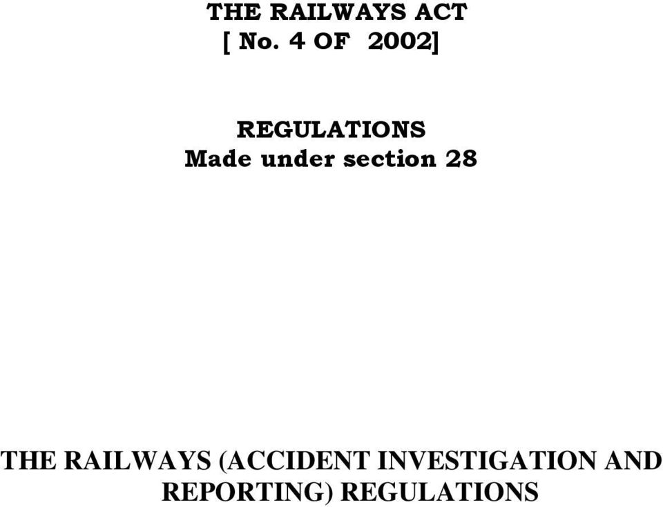 under section 28 THE RAILWAYS