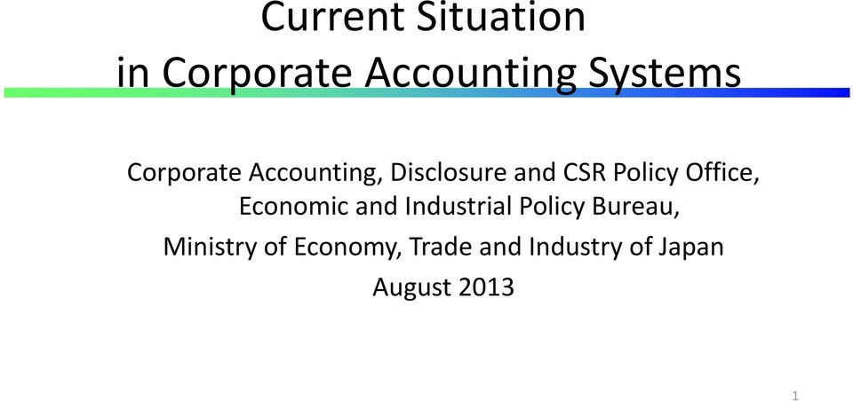 Office, Economic and Industrial Policy Bureau,