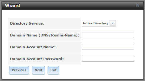 Figure 5: Enter your Directory Service information. 5. Shares and Permissions Next, you will need to set up at least one share in order to store iles on your FreeNAS Mini over the network.