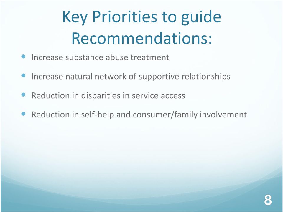 supportive relationships Reduction in disparities in