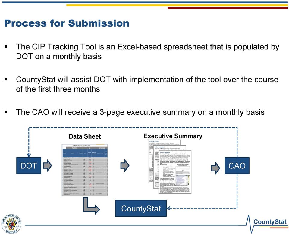 implementation of the tool over the course of the first three months The CAO