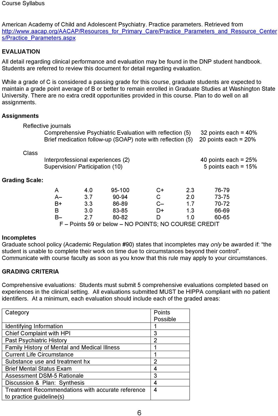 aspx EVALUATION All detail regarding clinical performance and evaluation may be found in the DNP student handbook. Students are referred to review this document for detail regarding evaluation.