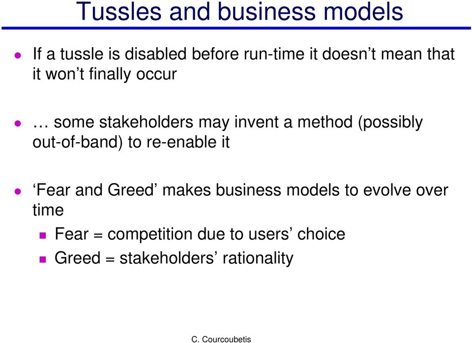 (possibly out-of-band) to re-enable it Fear and Greed makes business models to