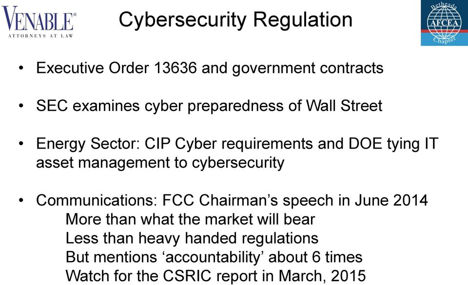 Communications: FCC Chairman s speech in June 2014 More than what the market will bear Less than heavy