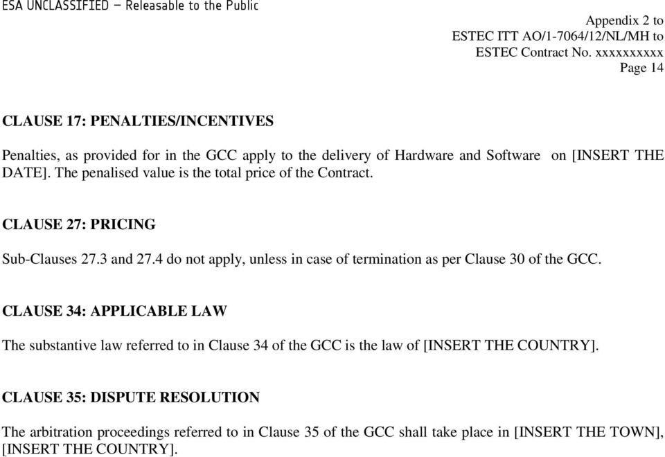 4 do not apply, unless in case of termination as per Clause 30 of the GCC.