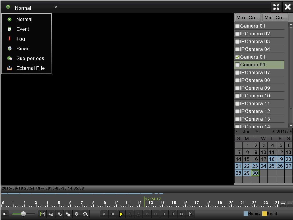 10. PLAYING BACK RECORDED VIDEO To initiate a PLAYBACK, go to MENU > PLAYBACK. Full Screen button.