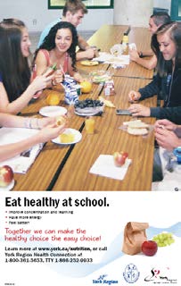 Eat healthy at school. Improve concentration and learning Have more energy Feel better! Together we can make the healthy choice the easy choice!