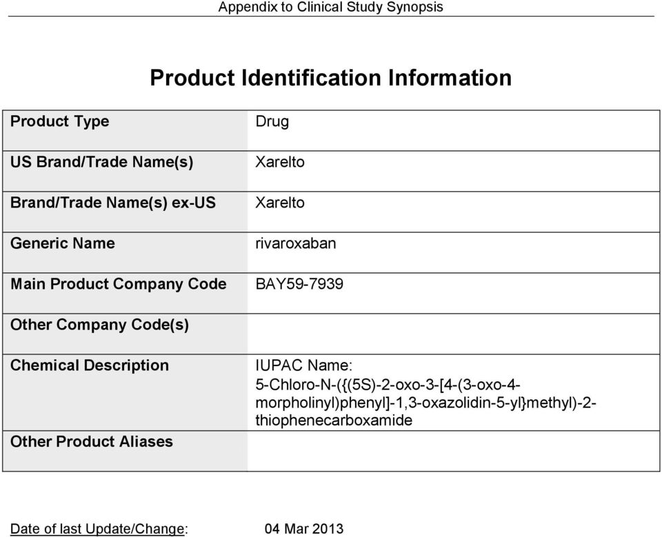 Other Company Code(s) Chemical Description Other Product Aliases IUPAC Name: