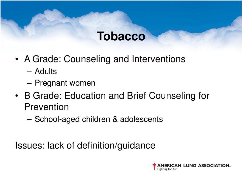 Brief Counseling for Prevention School-aged