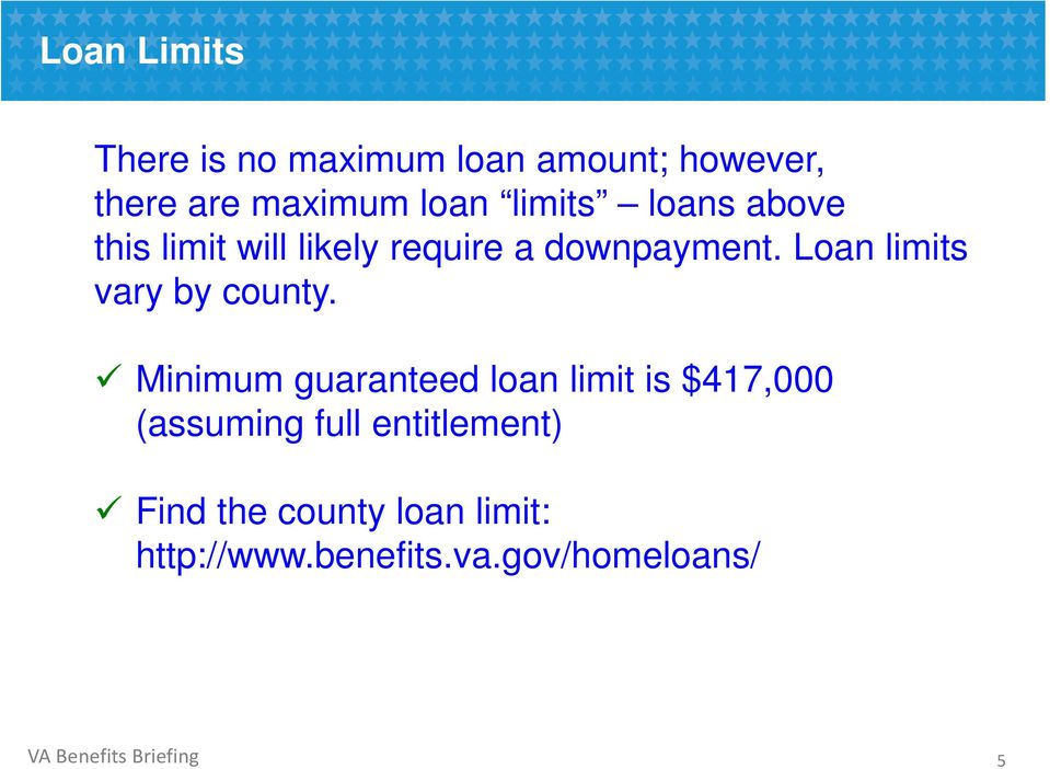 Loan limits vary by county.