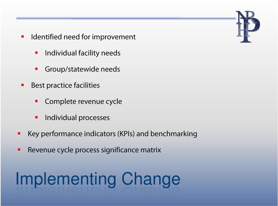 cycle Individual processes Key performance indicators (KPIs) and