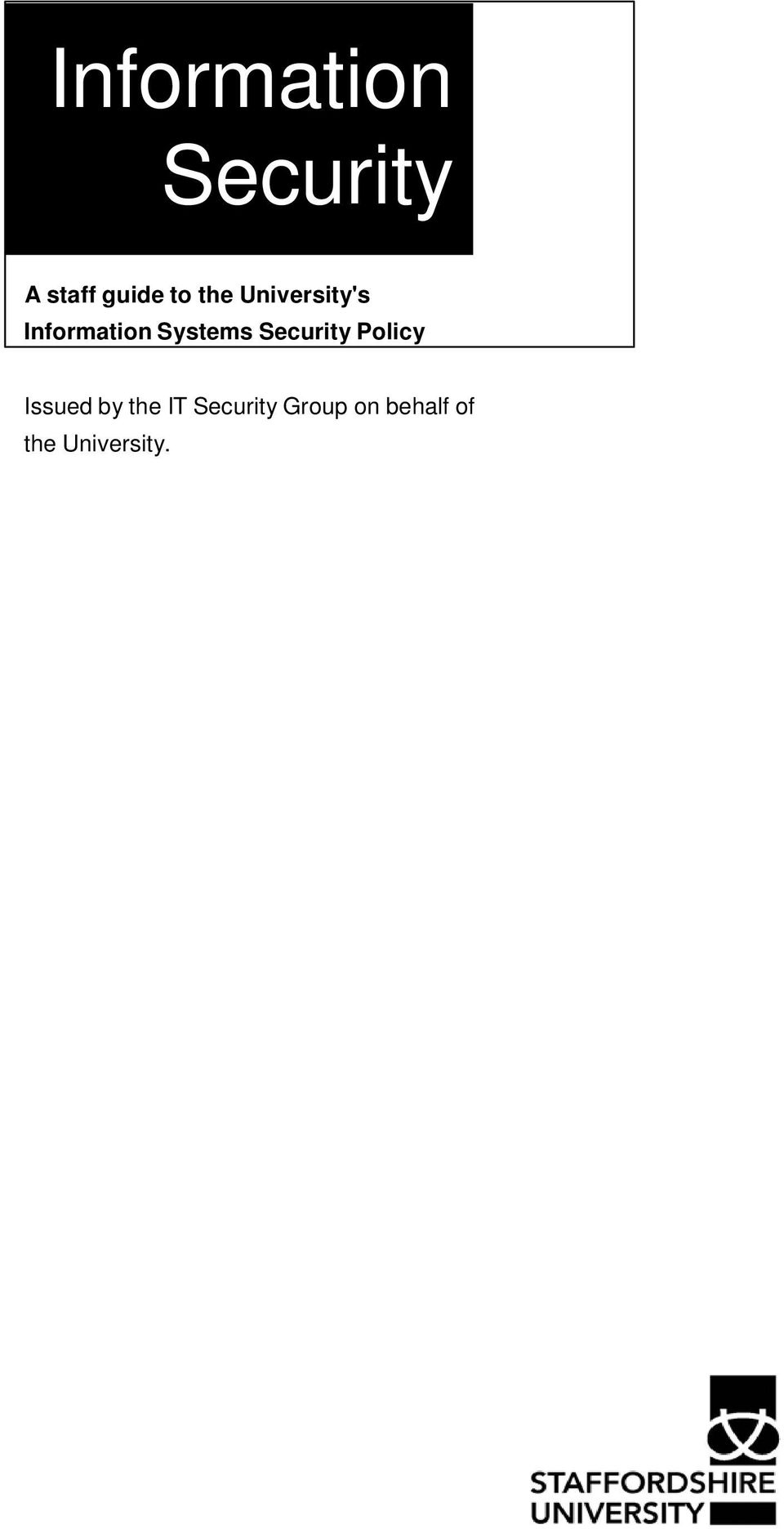 Security Policy Issued by the IT