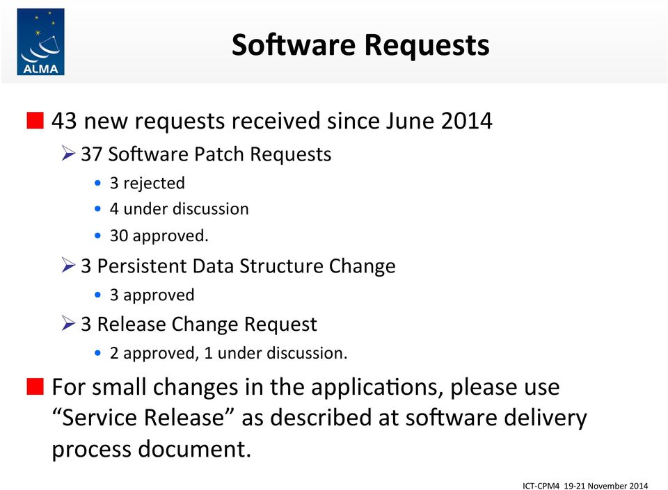 Ø 3 Persistent Data Structure Change 3 approved Ø 3 Release Change Request 2 approved,