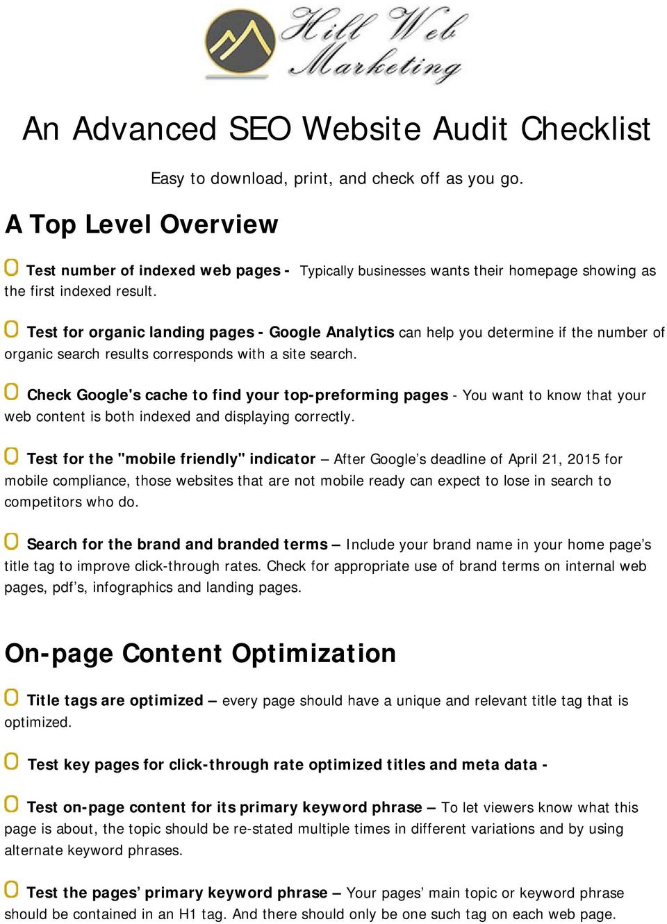 Test for organic landing pages - Google Analytics can help you determine if the number of organic search results corresponds with a site search.