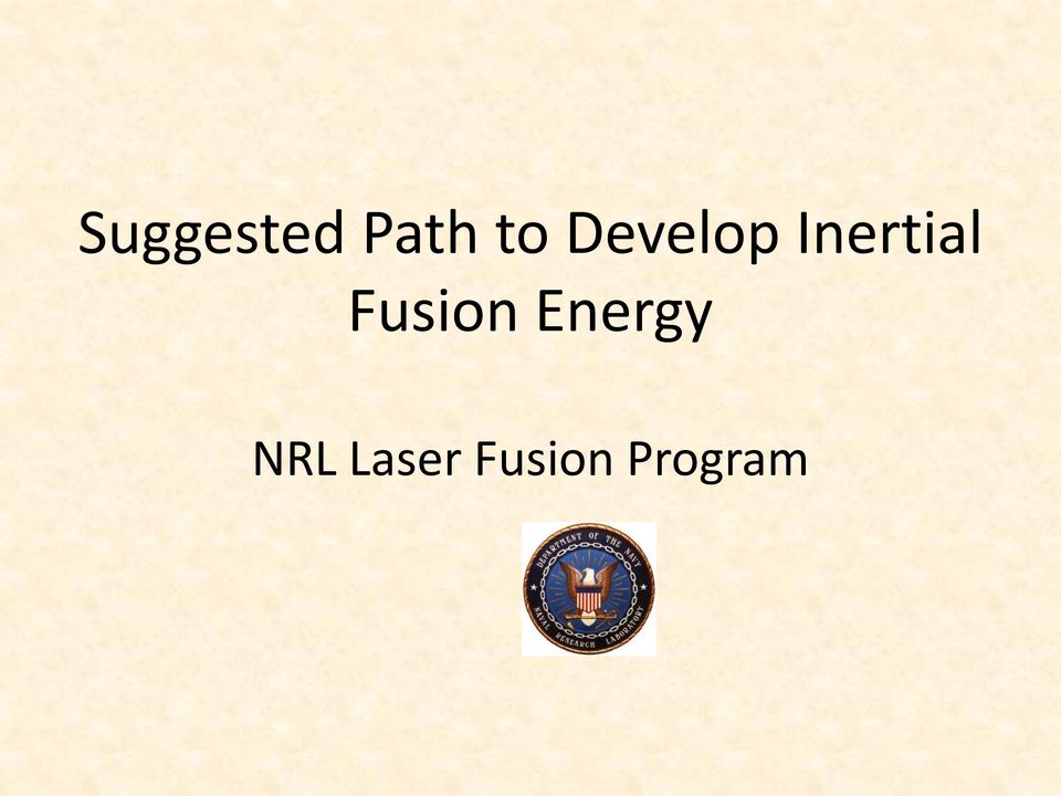 Fusion Energy NRL
