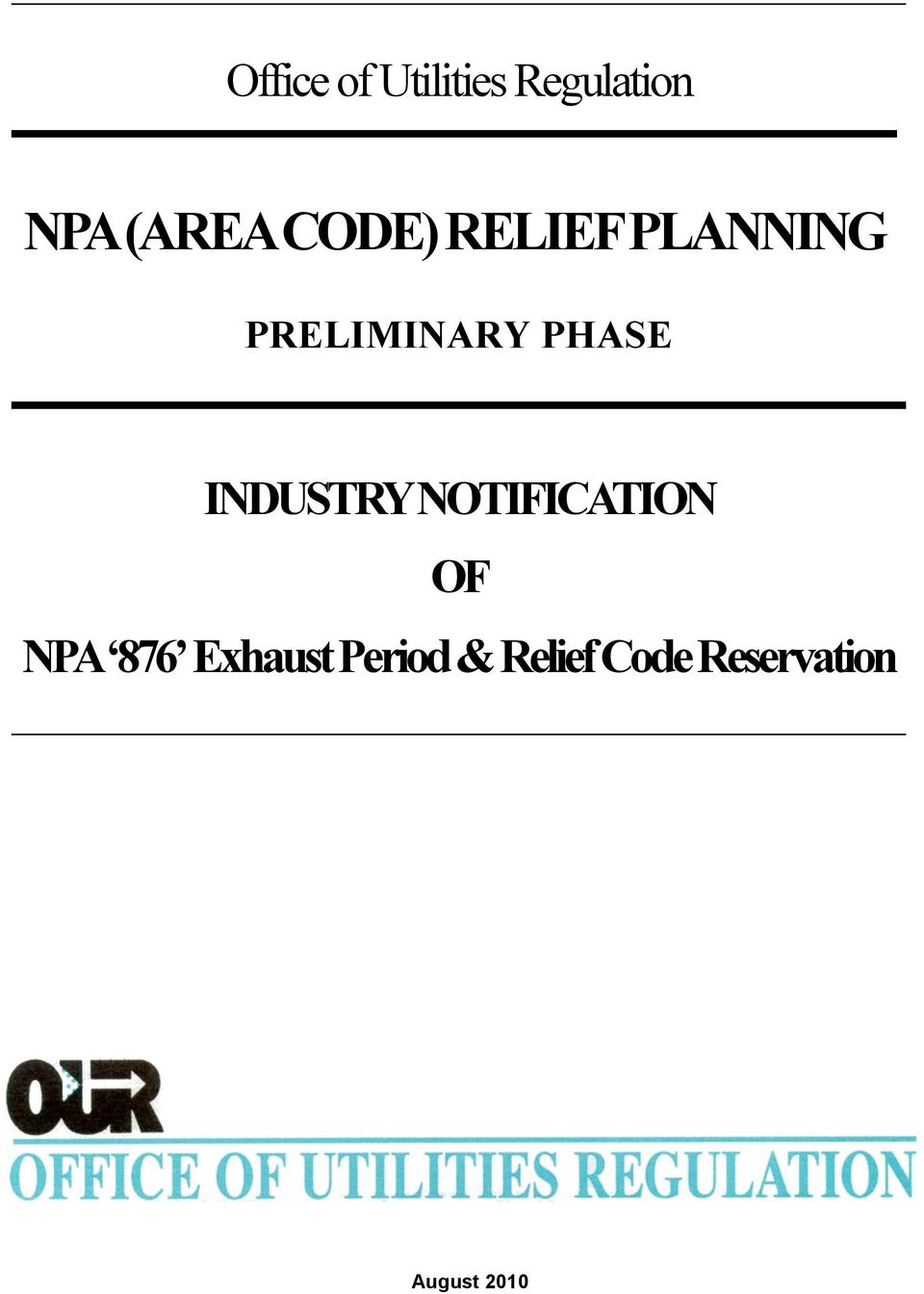 NOTIFICATION OF NPA 876 Exhaust