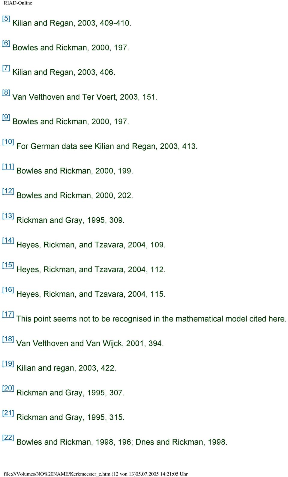 [14] Heyes, Rickman, and Tzavara, 2004, 109. [15] Heyes, Rickman, and Tzavara, 2004, 112. [16] Heyes, Rickman, and Tzavara, 2004, 115.
