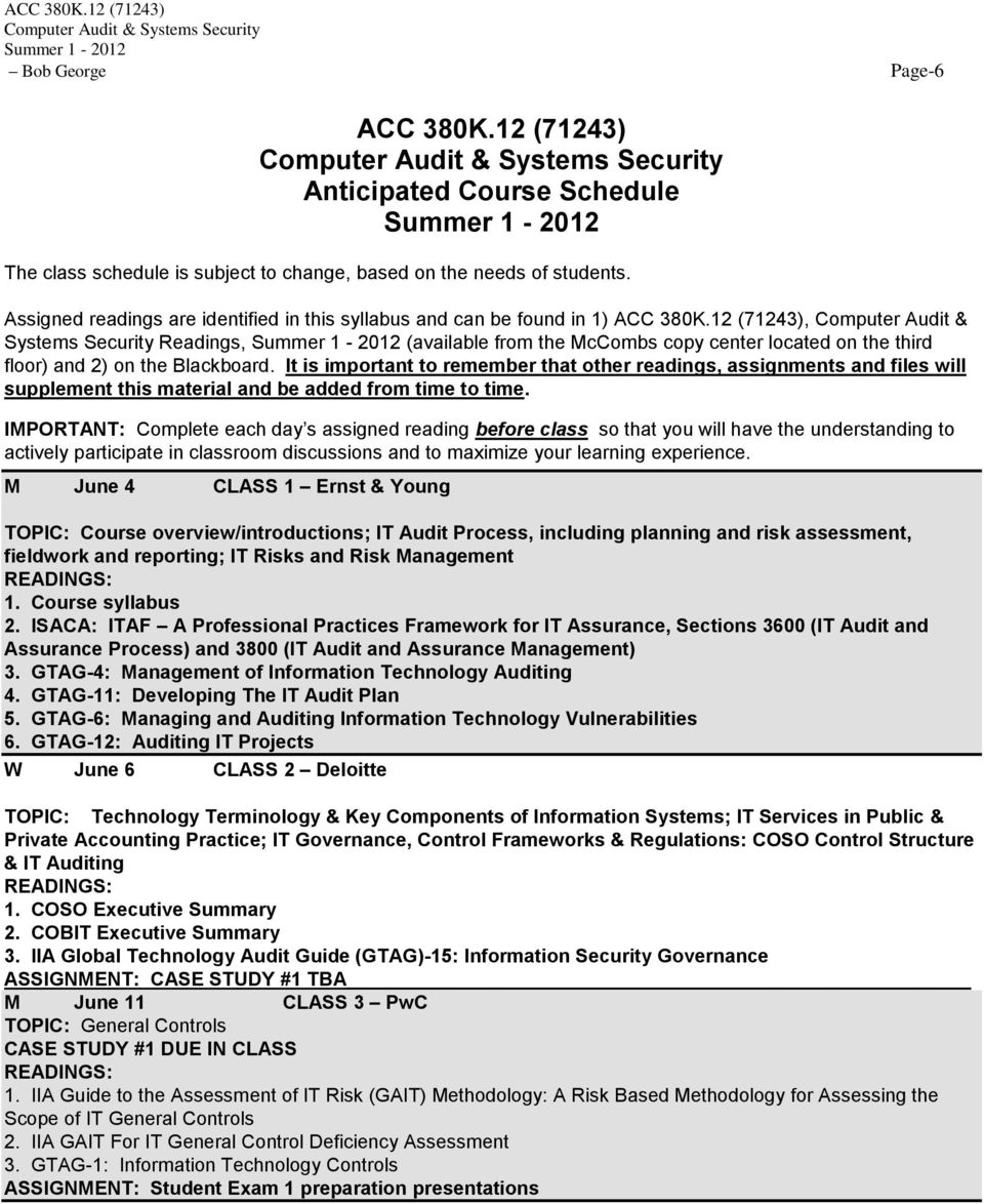 the university of texas at austin acc 380k.12 computer audit