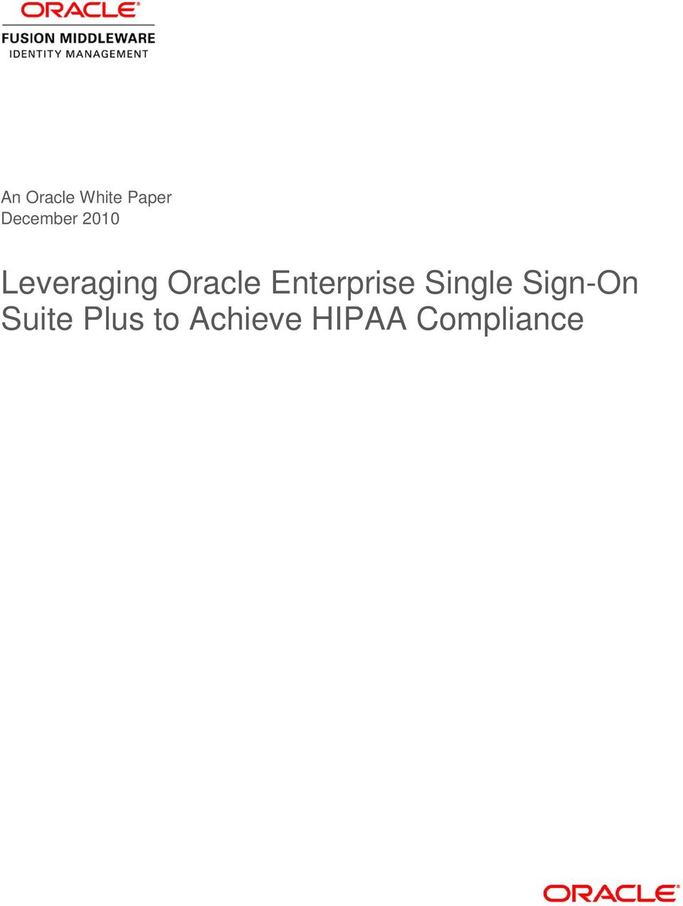 Oracle Enterprise Single