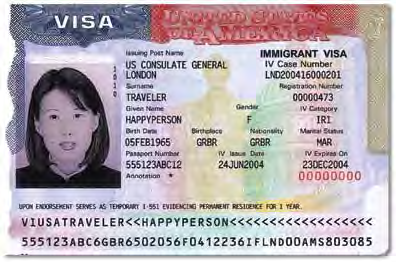 Older version Permanent Resident Card (Form I-551) front and back Foreign Passport With I-551 Stamp or MRIV USCIS uses either a I-551 stamp or a temporary I-551 printed notation on a machine-readable