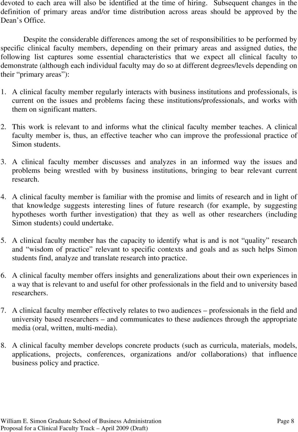 captures some essential characteristics that we expect all clinical faculty to demonstrate (although each individual faculty may do so at different degrees/levels depending on their primary areas ):