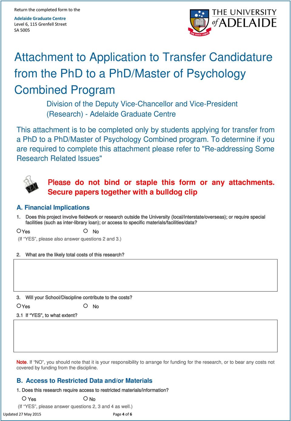 PhD/Master of Psychology Combined program.
