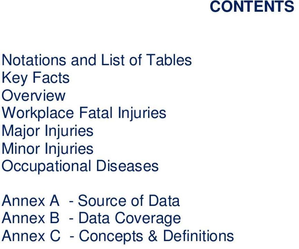 Minor Injuries Occupational Diseases Annex A - Source