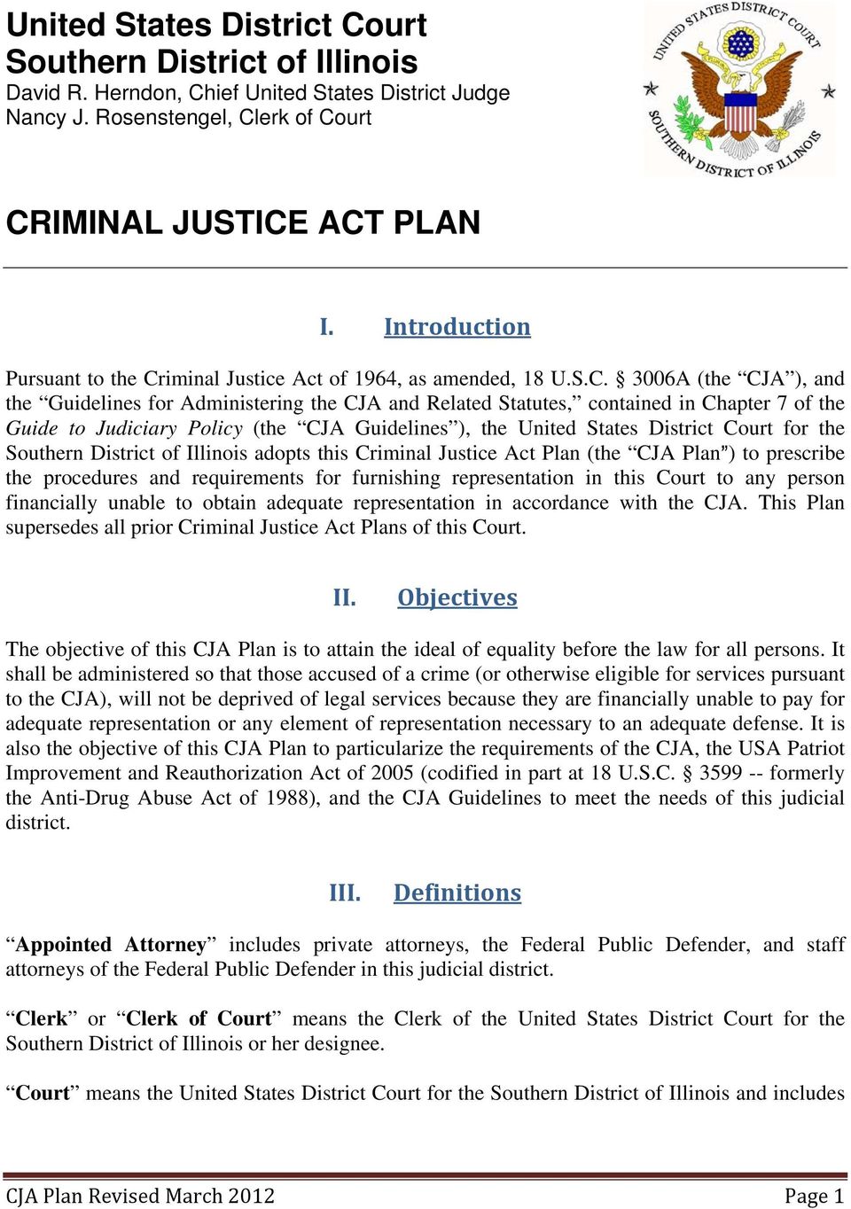 iminal Justice Act of 1964, as amended, 18 U.S.C.
