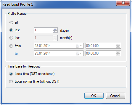 72/138 Commands 7.1.3 Read commands for profiles With read commands for profiles (event logs, load profiles etc.) the profile memory is read from the device and shown in the result window.