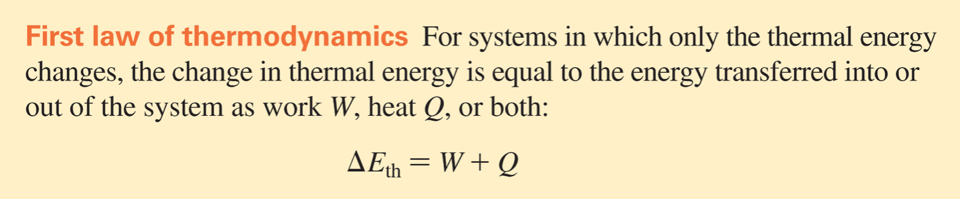 The 1 st Law of Thermodynamics Systems that are not moving and are not changing