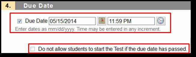 Enter the amount of time students have to complete the test.