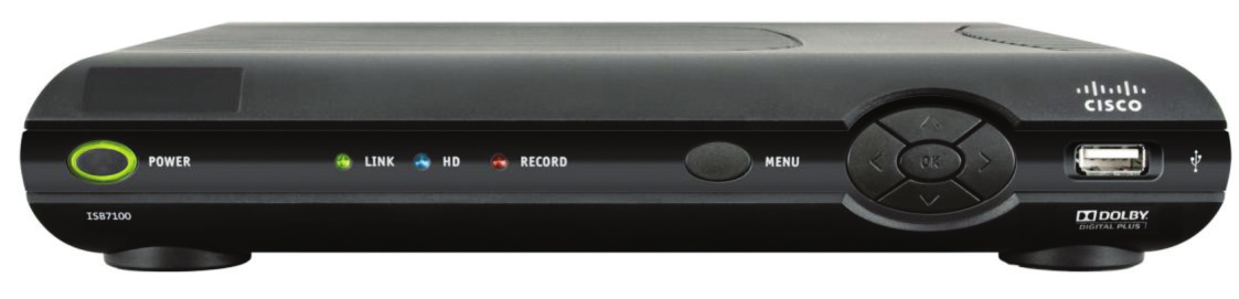 HD Set Top Box 1. 2. 3. 4. 5. 6. 7. Front Panel 1. Power Turns your digital box on or off and is lit when power is on 2. Link Lit when the digital box is connected to the FISION network 3.